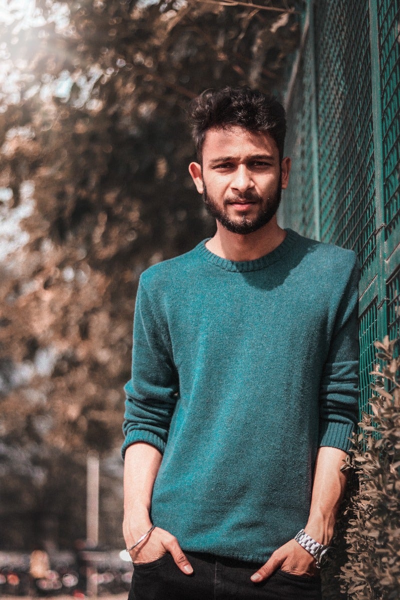 Man posing outdoors