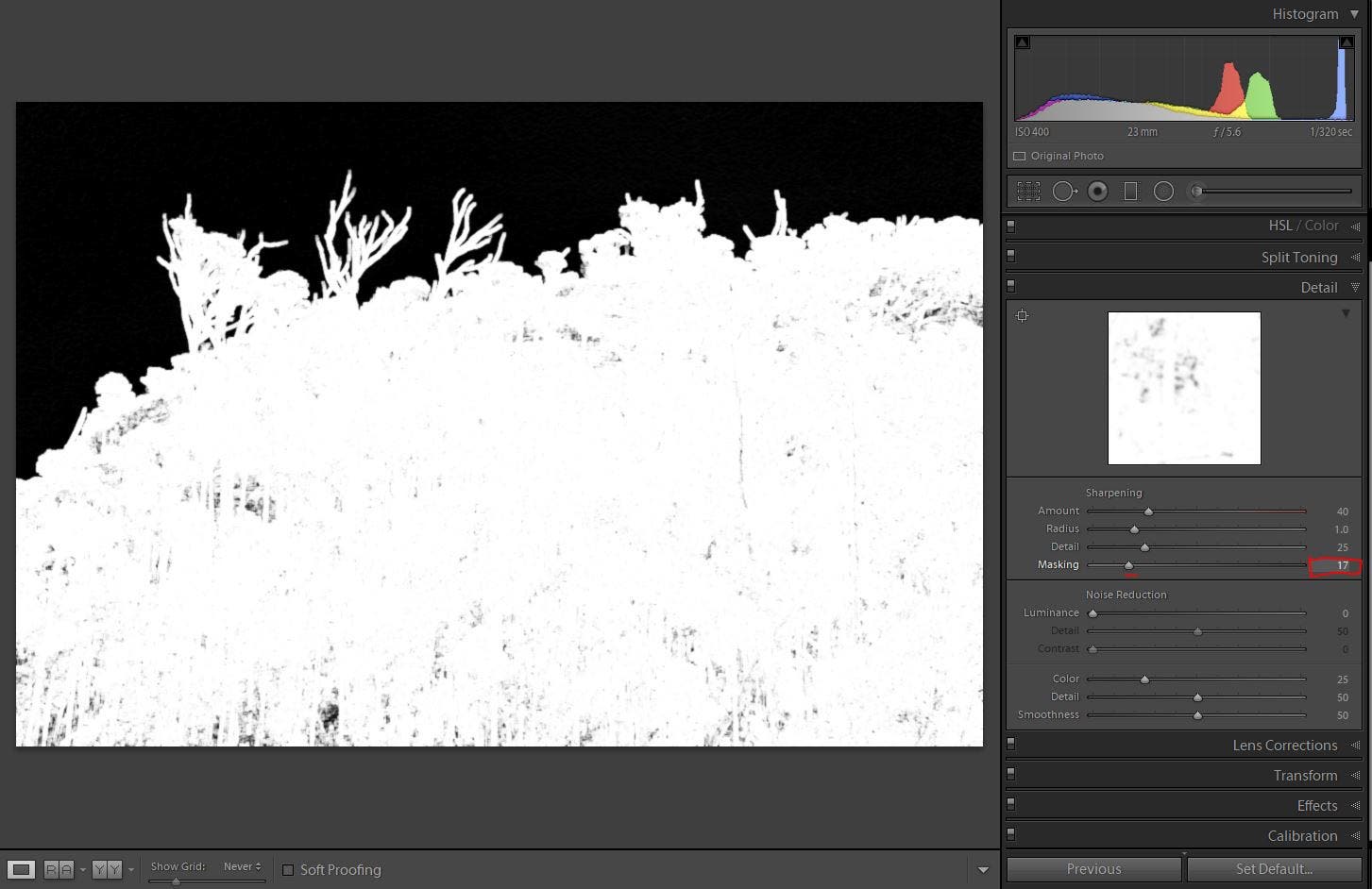 Adobe Lightroom - Masking Sharpening 3