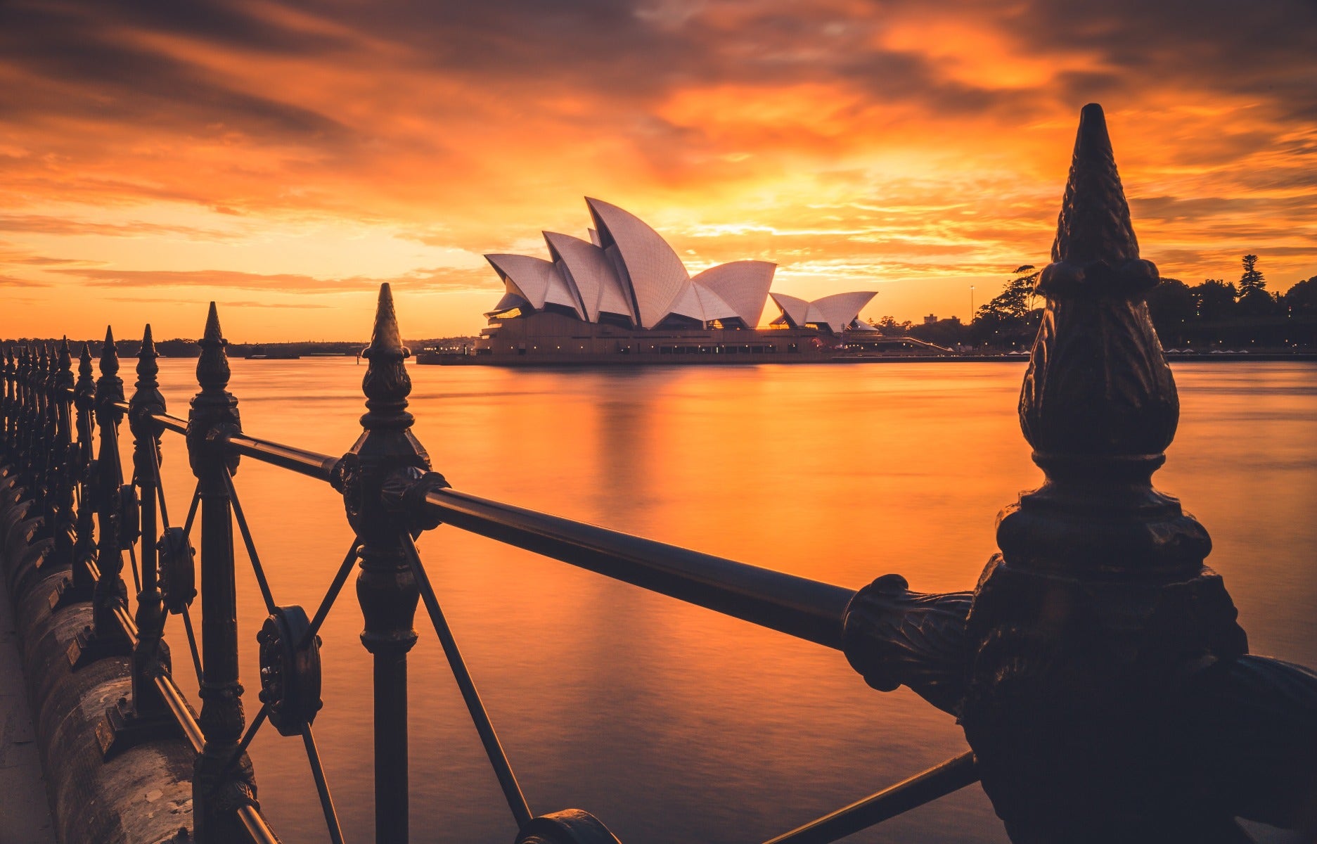 Sydney Opera House with polarising filter at sunset