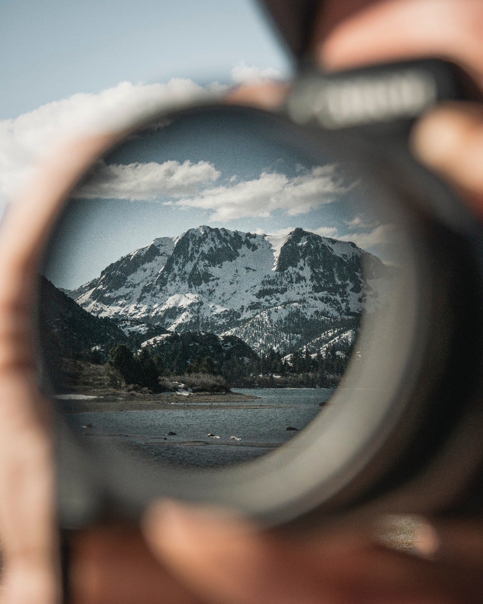 Mountain through a polarising filter