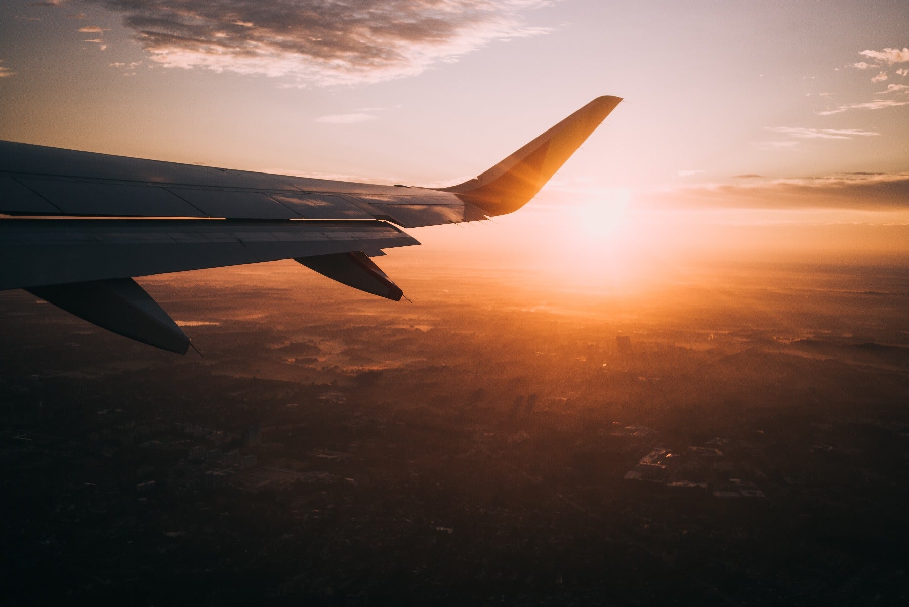 Sunset from an airplane