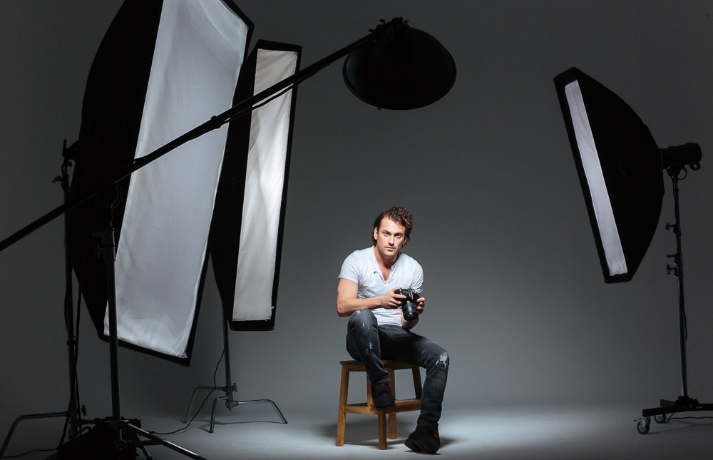 Photographer in a studio