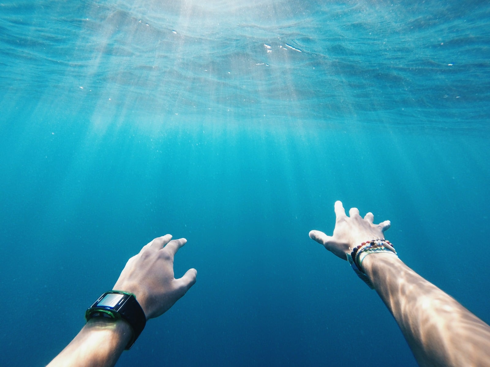 GoPro underwater shot with chest mount