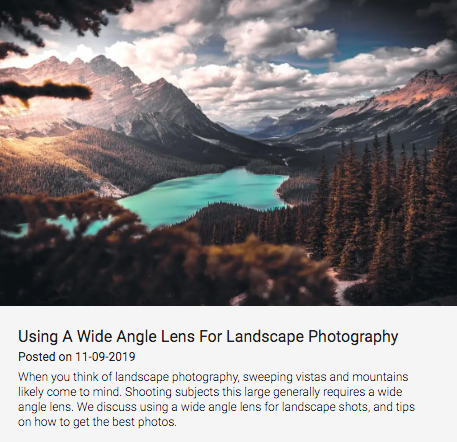 Using a Wide Angle Lens for Landscape Photography